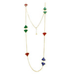 Light gold with green, red and blu enamels
