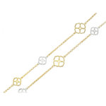 FLOWER - Necklace with floral pendants in light gold and rodhium, ideal for romantic outfits. - A.Z. Bigiotterie