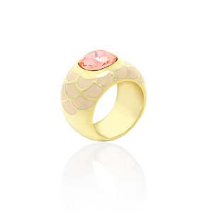 JULIET - Romantic is the perfect word to describe this gorgeous ring with angel skin  enamel base and central rose peach sparkly crystal!

Size from 9 to 25. - A.Z. Bigiotterie