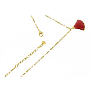 RUBY - RUBY è una collana in oro chiaro con un ciondolo in smalto rosso, dal look minimal ma per personalità forti! - A.Z. Bigiotterie