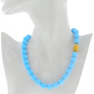 TANIA - Choker with turquoise resins spheres and magnetic gold closing...simple but catchy! - A.Z. Bigiotterie