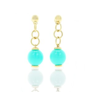 BUBBLES 2 - BUBBLES are truly fresh like a bubble, made with in light gold and turquoise resin. - A.Z. Bigiotterie