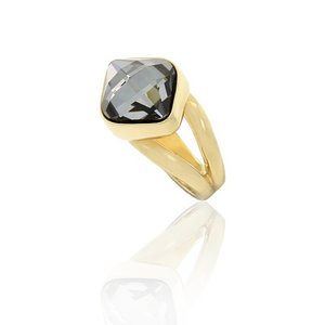 GEM - A fabulour ring full of light, for highly fascinating ladies!
Jewel made of light gold and fumé stone, available from size 9 to 25. - A.Z. Bigiotterie