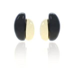 BEATLE 3 - Clip earrings with gold plated and black resins, matching with BEATLE choker and bracelet. - A.Z. Bigiotterie