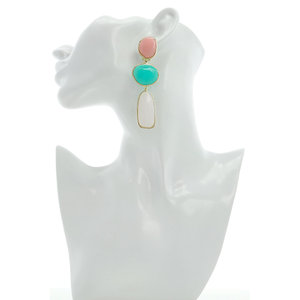 JULY 2 - JULY is a colorful earring thanks to the resins in three different sizes that make it playful and sparkly! 
Jewel made of light gold, available in three types of resins. - A.Z. Bigiotterie