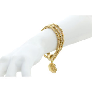 SEA WORLD - Bracciale in oro chiaro ad elastico con pendente conchiglia, una perfetta idea regalo! - A.Z. Bigiotterie