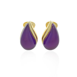GOLDEN DROP - GOLDEN DROP is an earring with the drop's shape, made of light gold and violet resin, that emphasizes the oval of your face! - A.Z. Bigiotterie