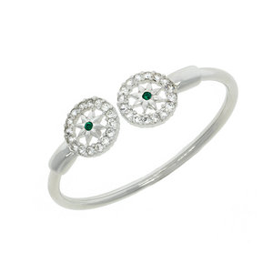 GREEN EYES - A delicate accessory to be worn everyday, made of rodhium, crystal and emerald. - A.Z. Bigiotterie