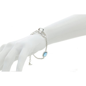 ISA - A bracelet in rodhium and light blue resin, with a delicate touch. - A.Z. Bigiotterie