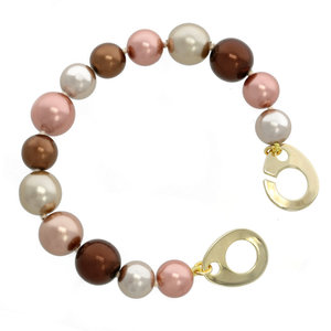 SCARLETT - SCARLETT &egrave; un bracciale su base oro chiaro con perle nella tonalit&agrave; bronzo, rame e mocha, che mette in risalto la texture della pelle di chi lo indossa. - A.Z. Bigiotterie