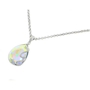 AURORA 2 - This necklace, in rodhium with crystal stone and aurora borealis drop,.is perfcet to worn with AURORA earrings to complete the set. - A.Z. Bigiotterie