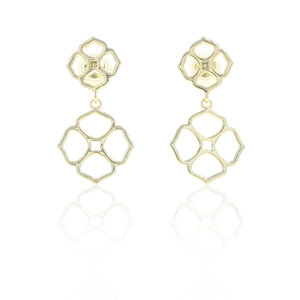 FLOWER 2 - Floreal earring made of light gold, born to be matched with FLOWER necklace. - A.Z. Bigiotterie