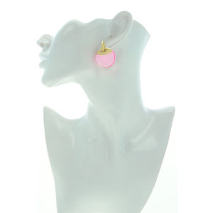 SUGAR - SUGAR is an earring with an essential thus clean style, unique and highly wearable. It is composed by light gold and pink resin, - A.Z. Bigiotterie