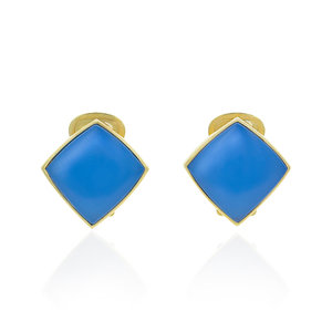 MADAME - MADAME is an elegant and simple earring made of light gold and light blue resin, that fits perfectly on a classic thus always trendy look! - A.Z. Bigiotterie
