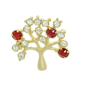 THE TREE OF LIFEAME - Elegant, majestic and luxuriant: the Tree of Life, since always a symbol of prosperity and rebirth, is made of light gold with white and ruby stones. - A.Z. Bigiotterie