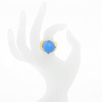 LAVINIA - LAVINIA has a mysterious soul, embodied by the light blue resin semi sphere. An important bijoux that surely will make you feel noticed! - A.Z. Bigiotterie