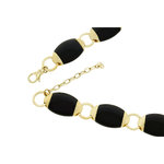 BEATLE - BEATLE is a wonderful choker made of light gold that emphasizes your cleavage. The black resins elements seem like funny beatles that chase on the chain! - A.Z. Bigiotterie