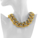 BRAID CHAIN - Un girocollo con un motivo a maglia intrecciato in oro chiaro e rodio: un gioiello perfetto per una serata chic! - A.Z. Bigiotterie