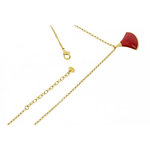 Light gold and red enamel charm