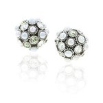 BOUQUET 2 - Are you look for some special earrings? Here they are! Match them with the rest of the set and you will not go un-noticed with this beautiful jewel composed by rodhium with light and dark gray pearl, white and fumé crystals. - A.Z. Bigiotterie