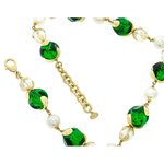 GREEN LIGHT - Precious and colourful, GREEN LIGHT is a choker in golden plate with emeralds, crystals and white pearls, that is perfect for anyone! - A.Z. Bigiotterie