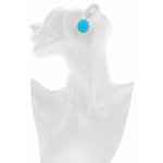 BARBARA - Un orecchino a forma ovale con sottile bordo in metallo, una carica di luce sul tuo viso!
Accessorio realizzato in oro chiaro con resina turchese satinata. - A.Z. Bigiotterie