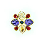 Light gold and sapphire, crystal golden shadow, ruby and tanzanite stones