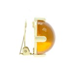 ROSITA 2 - Versione a clip del classico ROSITA in bagno oro chiaro con boule centrale di resina color miele. - A.Z. Bigiotterie