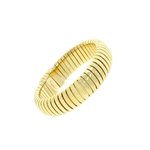 TUBE 2 - A semi rigid tube bracelet made of light gold, that wraps your wrist elegantly - A.Z. Bigiotterie