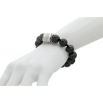 FIONA - Pearl bracelet with magnetic closing rich with white and black crystals in rodhium plated. - A.Z. Bigiotterie
