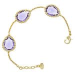 LOREDANA 2 - Abbina questo bracciale in oro chiaro, con gocce color tanzanite, all'orecchino e alla collana LOREDANA per completare il tuo look! - A.Z. Bigiotterie