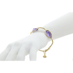 LOREDANA 2 - Abbina questo bracciale in oro chiaro, con gocce color tanzanite, all'orecchino e alla collana LOREDANA per completare il tuo look! - A.Z. Bigiotterie