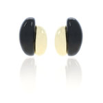 BEATLE 3 - Clip earrings with gold plated and black resins, matching with BEATLE choker and bracelet. - A.Z. Bigiotterie