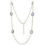 LOREDANA 3 - Together with its earrings and  bracelet, this wonderful necklace, made of 
light gold and tanzanite stone, completes this delicate set. - A.Z. Bigiotterie