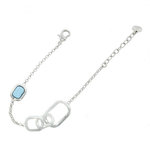 ISA - A bracelet in rodhium and light blue resin, with a delicate touch. - A.Z. Bigiotterie