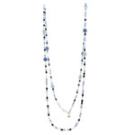 BLUE - The BLUE necklace, made of rodhium with pearls and small pearls in blue tones, is perfect for summer. - A.Z. Bigiotterie