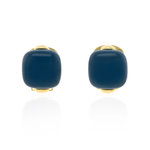 SWEET CANDY - Here is a simple thus catchy earring, extremely light and fresh with the shape of a little candy, made of light gold and blue resin. - A.Z. Bigiotterie