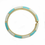 SMALL PERFECT CIRCLE - SMALL PERFECT CIRCLE is a bangle made of light gold with white and light turquoise enamel. It's perfect for a simple daily look! - A.Z. Bigiotterie